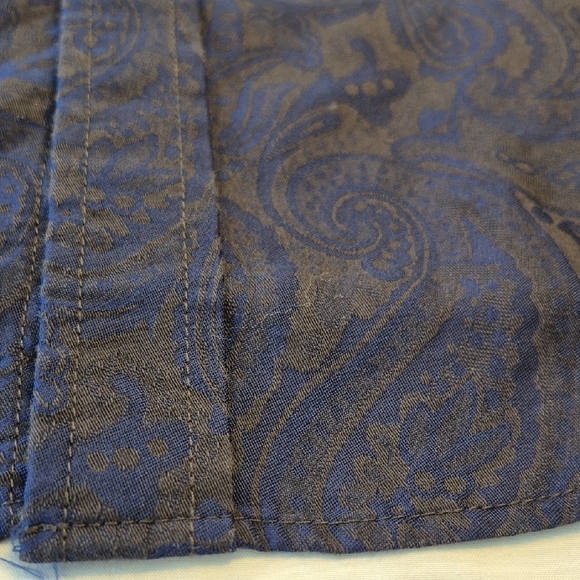 Tasso Elba Men's Vibrant Blue and Black Paisley Button Down Long Sleeve Shirt - Picture 9 of 16